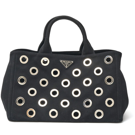 Prada Canapa Grommet Canvas Handbag 1BG642