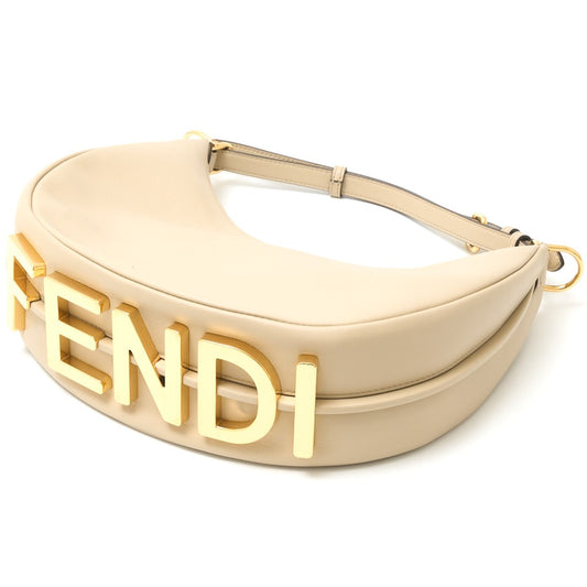 Fendi Small Handbag Calf Leather Beige Gold