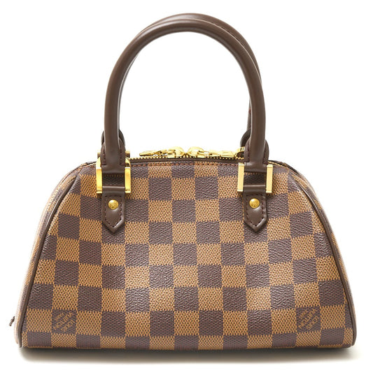 Louis Vuitton Damier Ebene Canvas Leather Mini Handbag