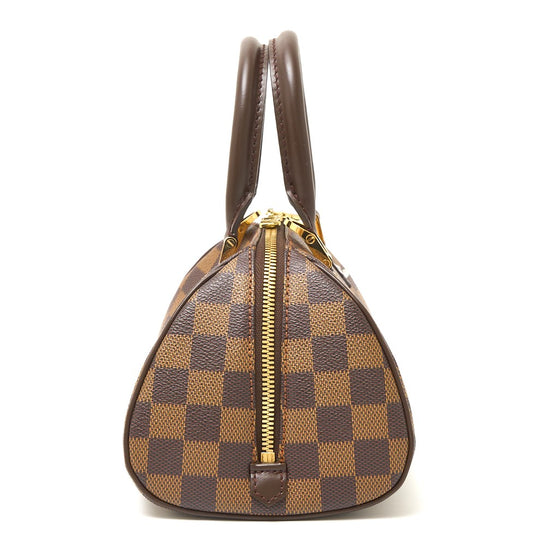 Louis Vuitton Damier Ebene Canvas Leather Mini Handbag