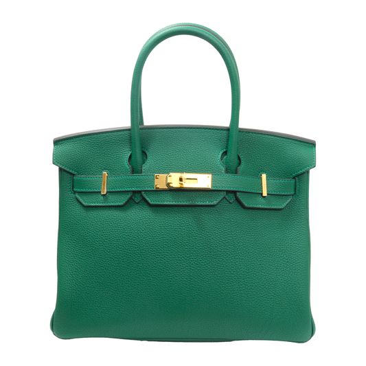Hermes Birkin 30 Togo Leather Handbag Green