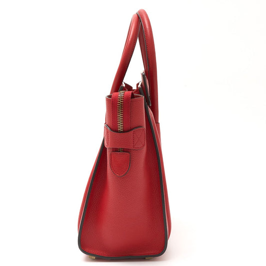 Celine Luggage Micro Tote Calfskin Red