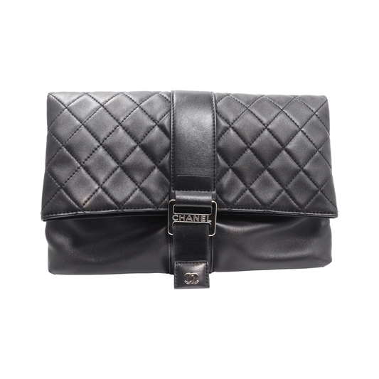 Chanel Lambskin Matelasse Folded Clutch Bag