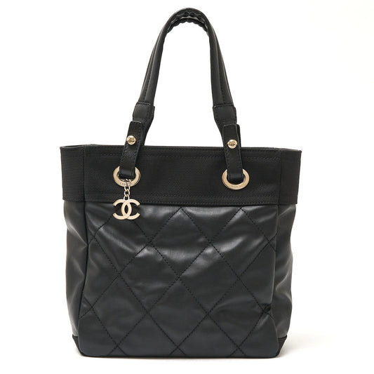 Chanel Paris Biarritz Tote PM Coated Canvas Leather
