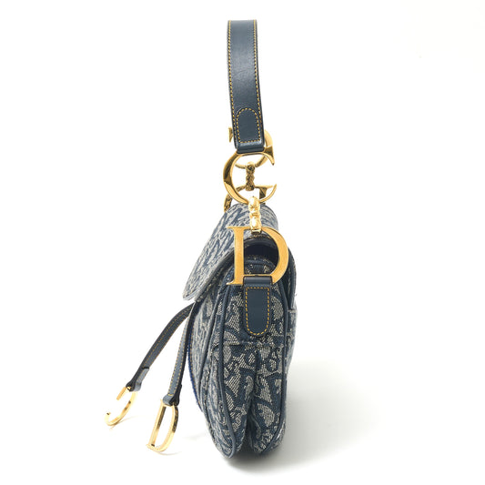 Dior Trotter Double Saddle Bag Jacquard Leather