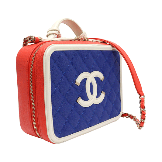 Chanel Caviar Skin CC Filigree 2WAY Vanity Bag