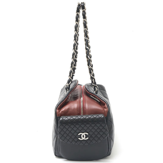 Chanel Lambskin Double Pocket Chain Shoulder Bag