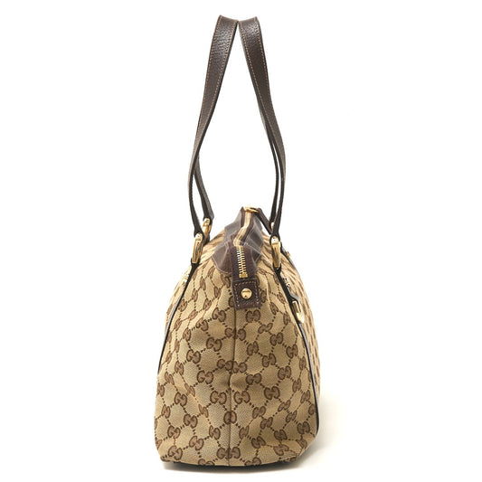 Gucci GG Canvas Leather Tote Bag