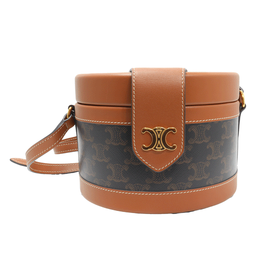 Celine Triomphe Tambour Medium Shoulder Bag PVC Leather