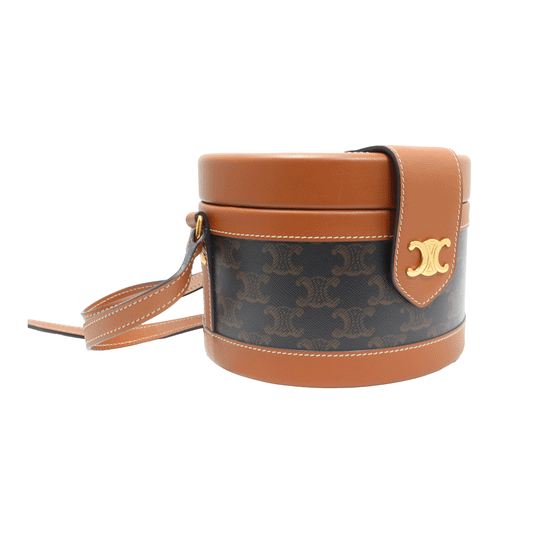 Celine Triomphe Tambour Medium Shoulder Bag PVC Leather