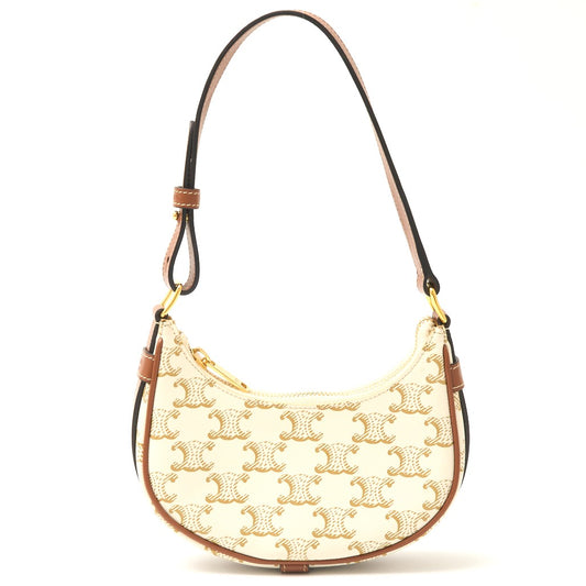 Celine Mini AVA Triomphe Bag Calfskin White Brown