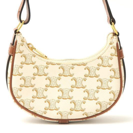 Celine Mini AVA Triomphe Bag Calfskin White Brown