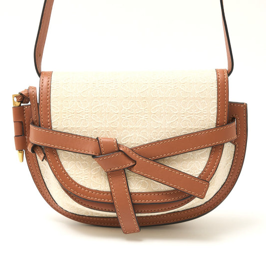 Loewe Anagram Gate Dual Mini Bag Ivory Brown