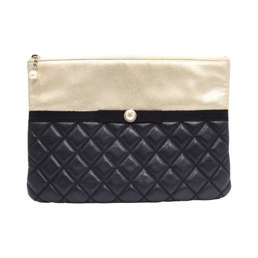 Chanel Lambskin Matelasse Clutch Bag