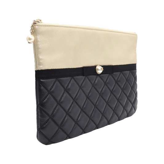 Chanel Lambskin Matelasse Clutch Bag