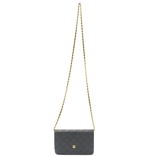 Chanel Caviar Skin Matelasse Chain Wallet Shoulder Bag