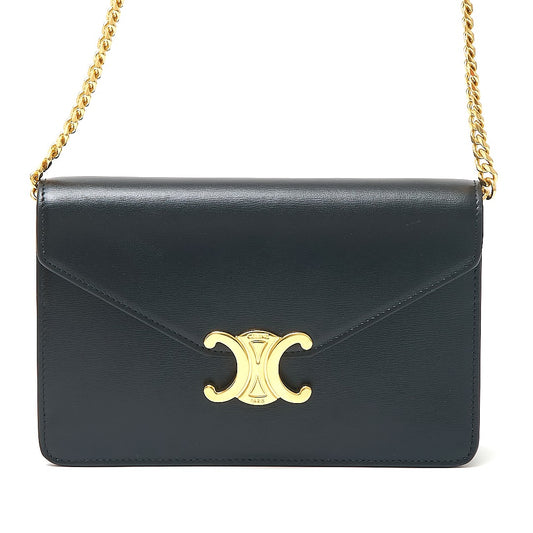 Celine Calfskin Chain Wallet Crossbody Bag