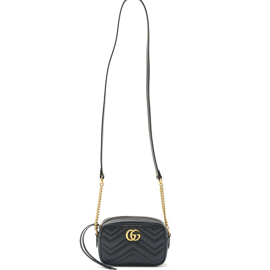 Gucci GG Marmont Quilted Mini Bag Chevron Leather