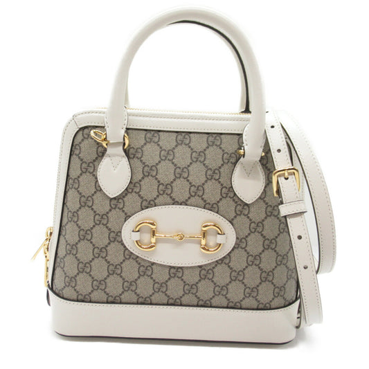 Gucci Leather PVC Coated Canvas 2way Shoulder Bag