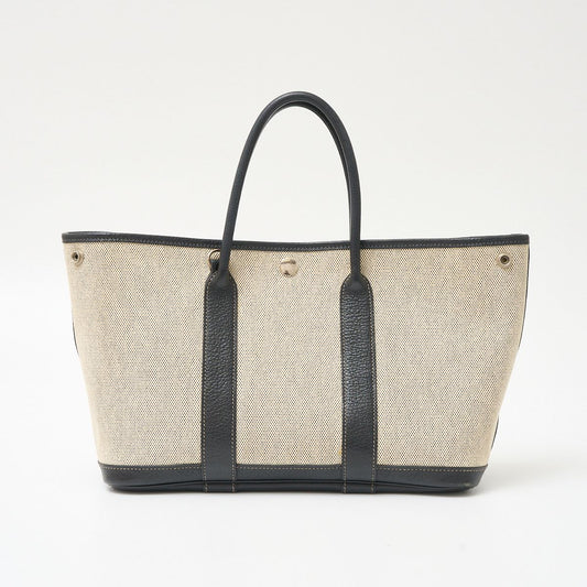 Hermes Garden Party TPM Handbag Ivory Black