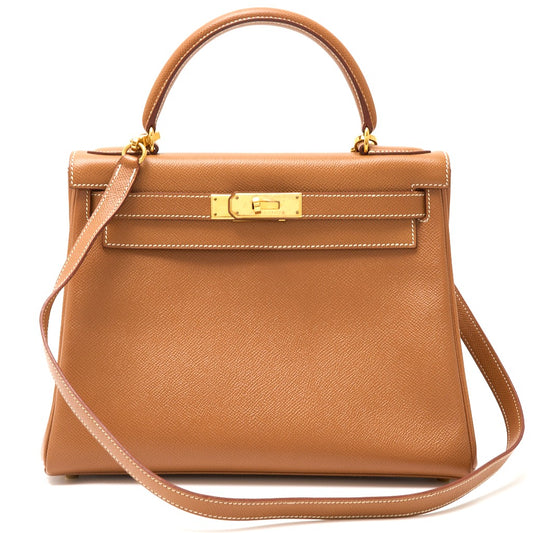 Hermes Kelly 28 Handbag Brown