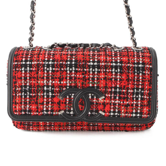 Chanel Tweed Filigree Chain Shoulder Bag A93341