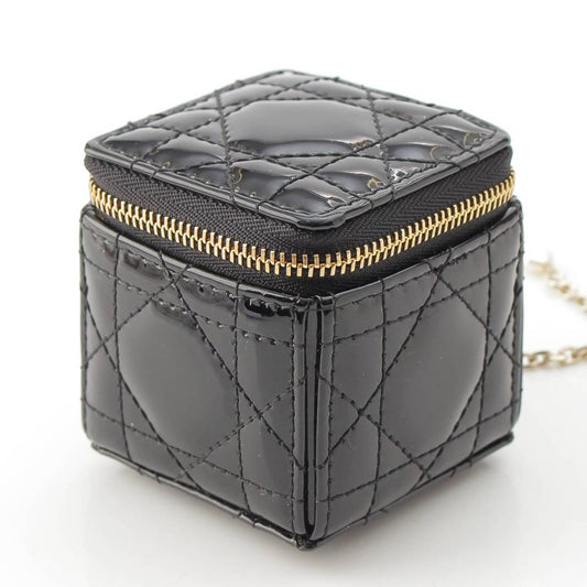 Dior Lady Dior Patent Cube Pouch with Chain