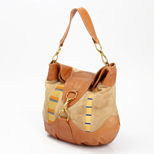 Sophie Williams Leather Handbag Brown Beige