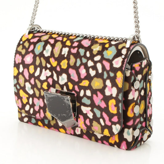 Jimmy Choo Lockett Leopard Chain Shoulder Bag