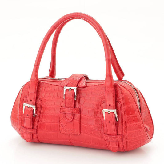Loewe Crocodile Leather Handbag Red
