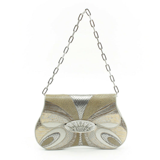 Swarovski Leather Clutch Bag