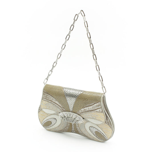 Swarovski Leather Clutch Bag