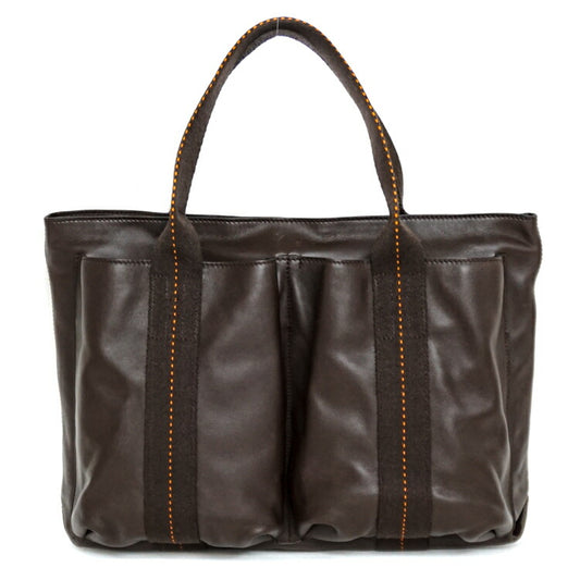 Hermes Leather Tote Bag Brown