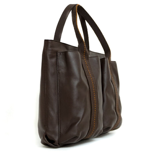 Hermes Leather Tote Bag Brown