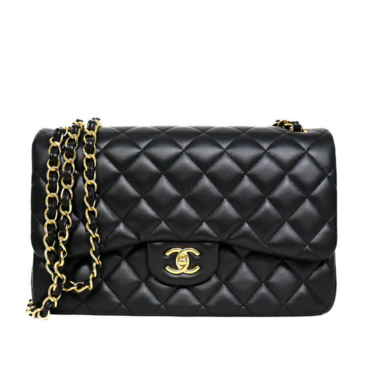 Chanel Lambskin Double Flap Shoulder Bag