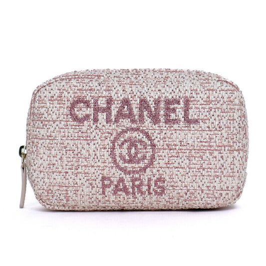 Chanel Tweed Deauville Pouch Cosmetic Bag