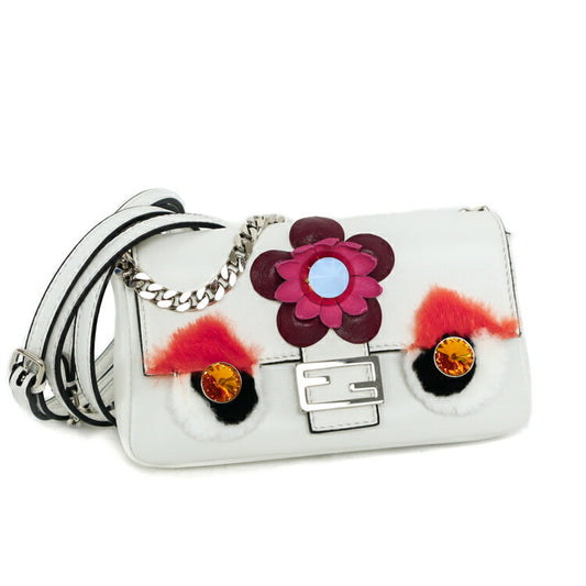 Fendi Monster Micro Bucket Nappa Leather Rabbit Fur Bag