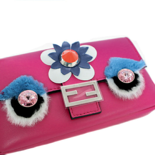 Fendi Monster Micro Bucket Nappa Leather Rabbit Fur Bag