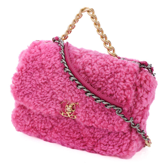 Chanel Shearling Sheepskin Matelassé Shoulder Bag