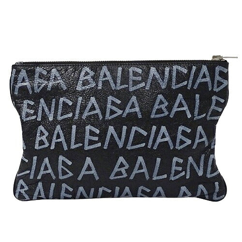 Balenciaga Leather Clutch Bag Black