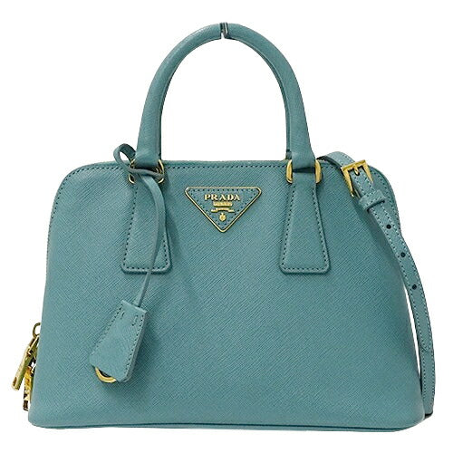 Prada Saffiano Turquoise 2way Handbag