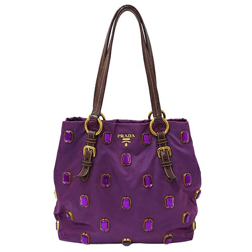Prada Nylon Tote Bag Purple