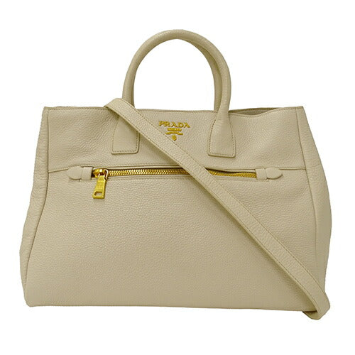 Prada Leather 2way Ivory Handbag