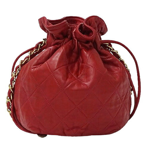 Chanel Matelasse Lambskin Shoulder Bag Red