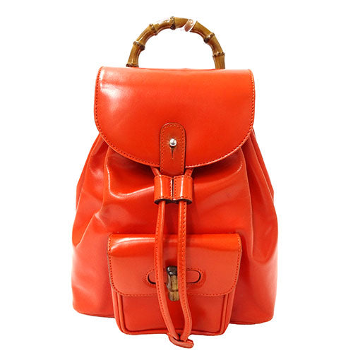 Gucci Bamboo Leather Backpack Orange