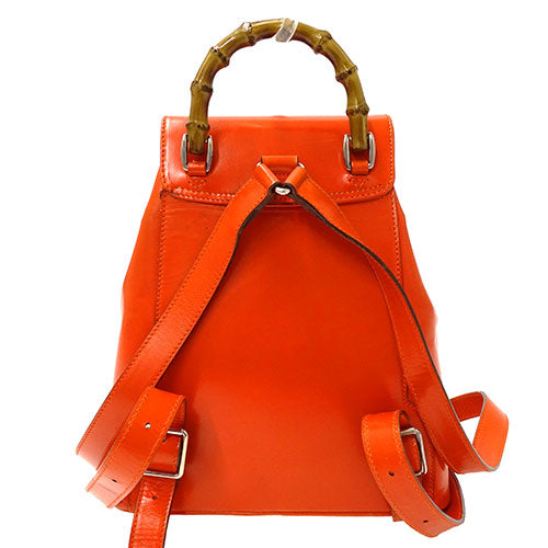 Gucci Bamboo Leather Backpack Orange