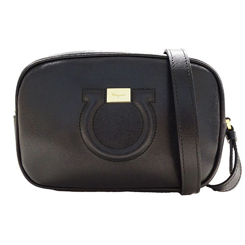 Salvatore Ferragamo Leather Shoulder Bag Black