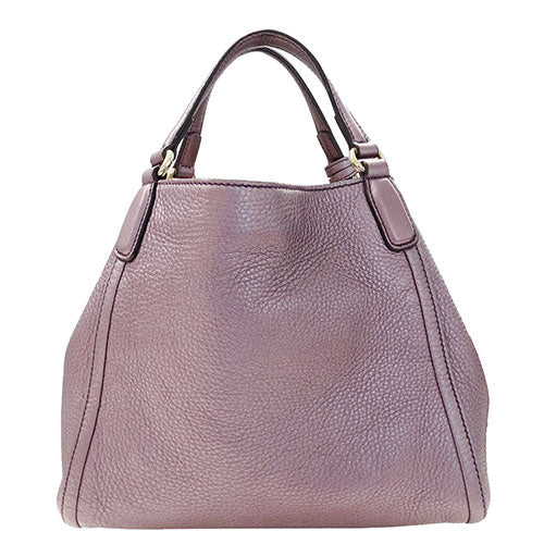 Gucci Leather 2way Handbag Metallic Purple