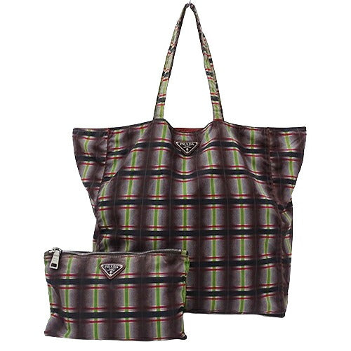 Prada Nylon Tote Bag Reversible with Pouch