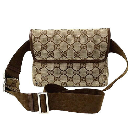 Gucci GG Canvas Waist Bag Beige Brown